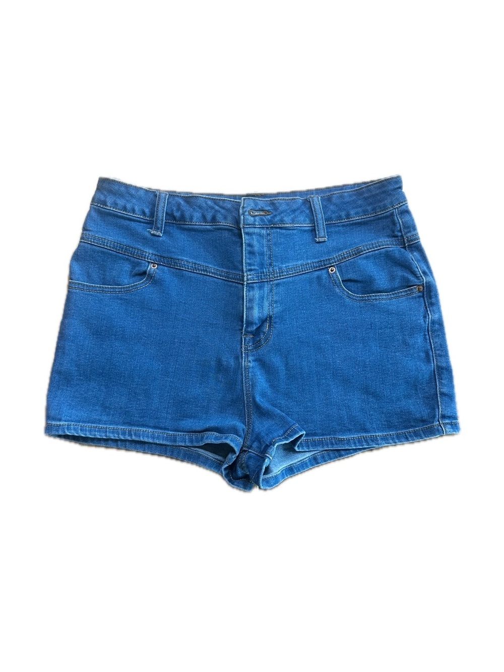 BDG Urban Outfitters Super High Rise Seam Short Women's 31W Blue Medium Wash